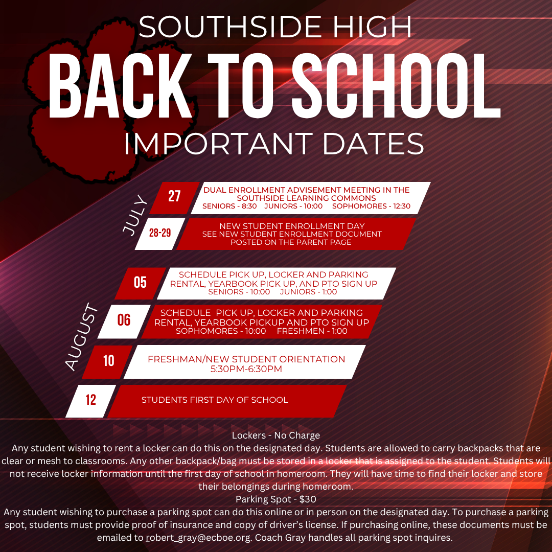 Back to School Info and Dates